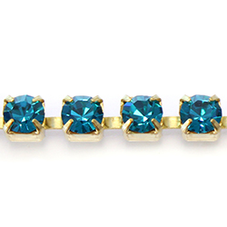 Preciosa Crystal Rhinestone Cup Chain - SS16 BLUE ZIRCON-RAW