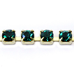 Preciosa Crystal Rhinestone Cup Chain - SS16 EMERALD-RAW