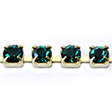 Preciosa Crystal Rhinestone Cup Chain - SS16 EMERALD-RAW
