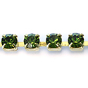 Preciosa Crystal Rhinestone Cup Chain - SS16 OLIVINE-RAW