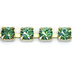 Preciosa Crystal Rhinestone Cup Chain - SS16 PERIDOT-RAW