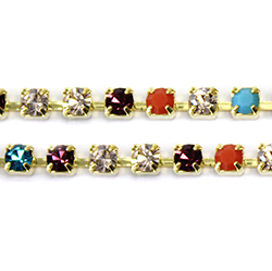 Preciosa Crystal Rhinestone Cup Chain - PP18 (SS8.5) ORIENTAL-GOLD