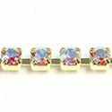 Preciosa Crystal Rhinestone Cup Chain - SS18 CRYSTAL AB-GOLD