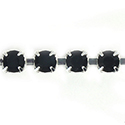 Preciosa Crystal Rhinestone Cup Chain - SS18 JET-SILVER
