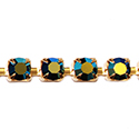 Preciosa Crystal Rhinestone Cup Chain - SS18 JET AB-GOLD