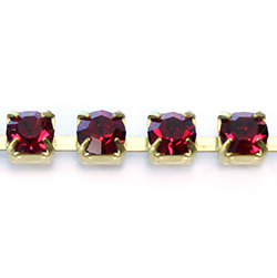 Preciosa Crystal Rhinestone Cup Chain - SS18 RUBY-RAW