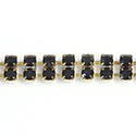 Preciosa Rhinestone Chain - 2 Row PP18 JET-RAW