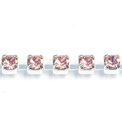 Preciosa Crystal Rhinestone Cup Chain - PP24 (SS12) LT ROSE-SILVER