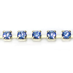 Preciosa Crystal Rhinestone Cup Chain - PP24 (SS12) LT SAPPHIRE-RAW