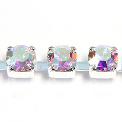 Preciosa Crystal Rhinestone Cup Chain - SS29 CRYSTAL AB-SILVER