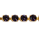 Preciosa Crystal Rhinestone Cup Chain - SS29 DEEP TANZANITE-RAW