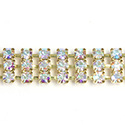 Preciosa Rhinestone Chain - 3 Row PP24 CRYSTAL AB-GOLD