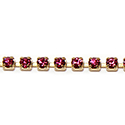Preciosa Crystal Rhinestone Cup Chain - PP14 (SS6.5) FUCHSIA-SILVER