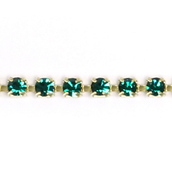 Preciosa Crystal Rhinestone Cup Chain - PP18 (SS8.5) EMERALD-RAW