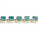 Preciosa Crystal Rhinestone Cup Chain - PP24 (SS12) BLUE ZIRCON-RAW