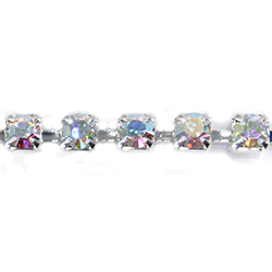 Preciosa Crystal Rhinestone Cup Chain - PP24 (SS12) CRYSTAL AB-SILVER