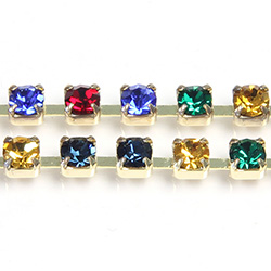 Preciosa Crystal Rhinestone Cup Chain - PP24 (SS12)  DARK MULTI-GOLD
