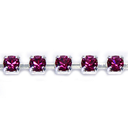 Preciosa Crystal Rhinestone Cup Chain - PP24 (SS12) FUCHSIA-SILVER