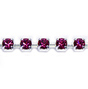 Preciosa Crystal Rhinestone Cup Chain - PP24 (SS12) FUCHSIA-SILVER