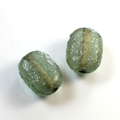 Plastic Bead - Mixed Color Flat Keg 19x14MM TEAL GOLD