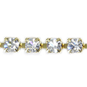 Czech Rhinestone Chain using Standard Chatons SS16 CRYSTAL-GOLD
