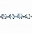 Czech Rhinestone Chain using Standard Chatons SS16 CRYSTAL-SILVER
