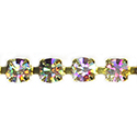 Czech Rhinestone Chain using Standard Chatons SS18 CRYSTAL AB-GOLD
