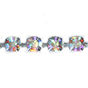 Czech Rhinestone Chain using Standard Chatons SS18 CRYSTAL AB-SILVER

