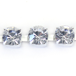 Czech Rhinestone Chain using Standard Chatons SS29 CRYSTAL-SILVER
