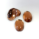 Plastic Flat Back Foiled Cabochon - Oval 14x10MM SMOKE TOPAZ