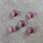 Glass Cabochon - Heart 08MM MATTE AMETHYST Foiled