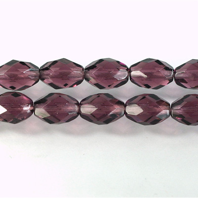 Czech Glass Fire Polish Bead - Oval 11x8MM AMETHYST