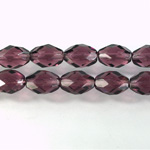 Czech Glass Fire Polish Bead - Oval 11x8MM AMETHYST