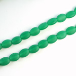 Czech Pressed Glass Bead - Flat Oval 08x6MM MATTE CHRYSOPHRASE