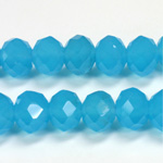 Chinese Cut Crystal Bead - Rondelle 08x10MM OPAL AQUA