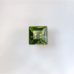 Glass Point Back Foiled Tin Table Cut (TTC) Stone - Square 06x6MM OLIVINE