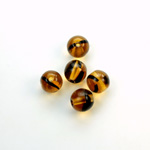 Czech Pressed Glass Large Hole Bead - Round 08MM TORTOISE