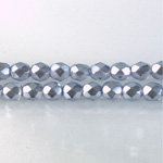 Czech Glass Pearl Faceted Fire Polish Bead - Round 06MM PURPLE ON CRYSTAL 78423