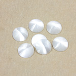 Fiber-Optic Flat Back Cabochon - Rauten Rose Round 09MM CAT'S EYE WHITE