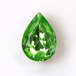 Glass Point Back Foiled Tin Table Cut (TTC) Stone - Pear 25x18MM PERIDOT