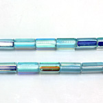 Czech Glass Fire Polished Bead - Atlas 10x4MM AQUA AB