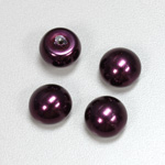 Glass High Dome Cabochon Pearl Dipped - Round 14MM AMETHYST