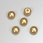 Glass High Dome Cabochon Pearl Dipped - Round 10MM GOLD