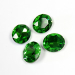 Cut Crystal Point Back Fancy Stone Foiled - Oval 12x10MM EMERALD