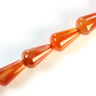 Gemstone Bead - Pear Smooth 18x11MM CORNELIAN