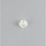 Plastic Carved No-Hole Flower - Rosebud 06.5MM WHITE