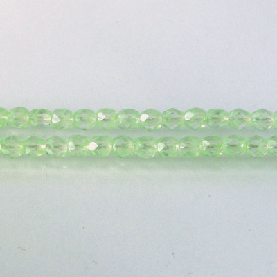 Czech Glass Fire Polish Bead - Round 04MM STRIPED GREEN