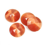 Fiber-Optic Flat Back Cabochon - Rauten Rose Round 15MM CAT'S EYE COPPER