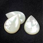 Shell Flat Back Cabochon - Pear 20x15MM WHITE MOP