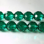 Czech Glass Fire Polish Bead - Round 12MM DARK EMERALD